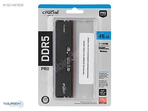 SIFIR ADETLİ ] CRUCIAL PRO 48 GB 5600 MHZ CL46 DDR5 RAM sahibinden