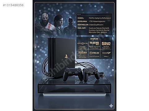 Oyuna Hazır PS4 Pro 1TB! 2 Kol + İçinde Hazır Oyunlarla sahibinden