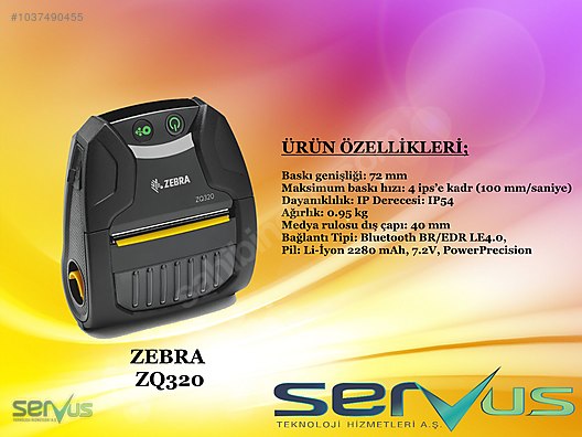 Yazıcı Zebra Zq320 Zq 320 Mobİl Barkod Yazici Da 1037490455 8343