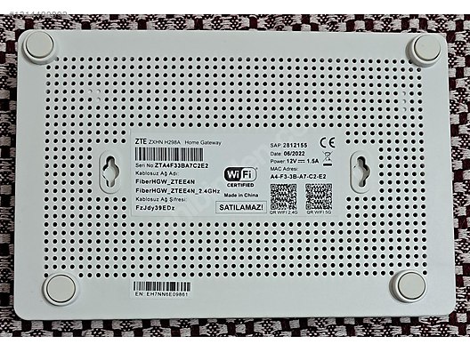ZTE ZXHN H298A 4 Port Kablosuz Fiber Modem on sahibinden.com