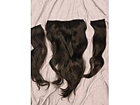 Yarımay çıtçıt saç set gerçek saç