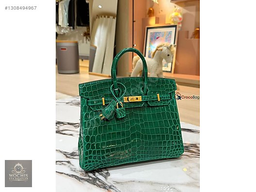Hermès Birkin 35 Vert Emerald Porosus Crocodile Palladium on