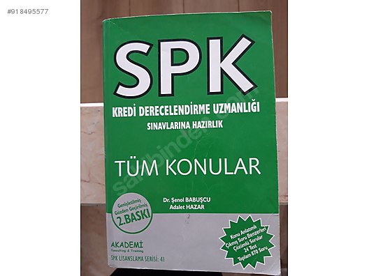 Spk Kredi Derecelendirme Uzmanligi Egitim Kitaplari Sahibinden Com Da 918495577