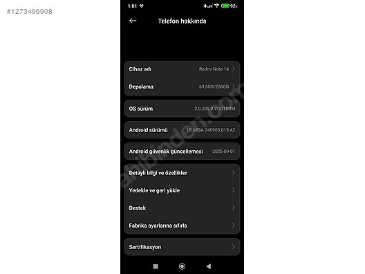 İkinci El ve Sıfır Alışveriş / Cep Telefonu & Aksesuar / Cep Telefonu / Xiaomi / Redmi Note 14