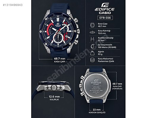 Casio / Casio Edifice Kronograf Lacivert Kordon Şık ve Sportif