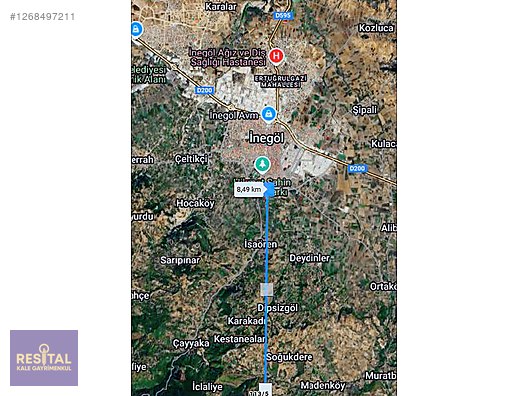 İNEGÖL SOĞUKDERE 'DE SATILIK YATIRIMLIK TARLA