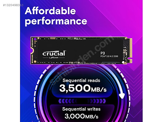 Crucial P3 2TB PCIe M.2 2280 SSD sahibinden.comda - 1320498363