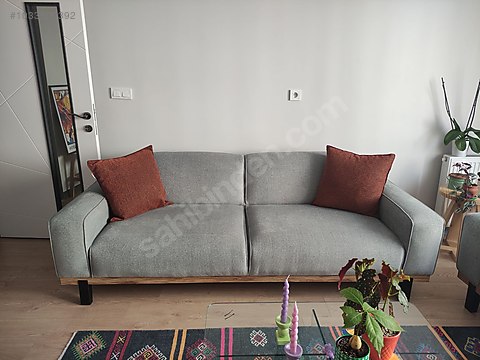 Koltuk Takımı / Kelebek Mobilya Piena gri üçlü koltuk.