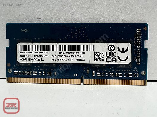 RAMAXEL / 8 GB 1Rx16 3200 MHZ DDR4 - LAPTOP RAM sahibinden.comda