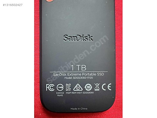 SanDisk Extreme Portable SSD 1TB SDSSDE60-1T00 sağlık %100