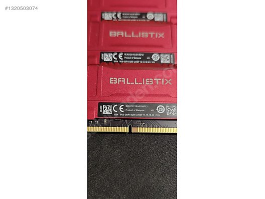 Ballistix Crucial 32GB (4x8GB) Kırmızı DDR4 3200MHz CL16 1.35V P