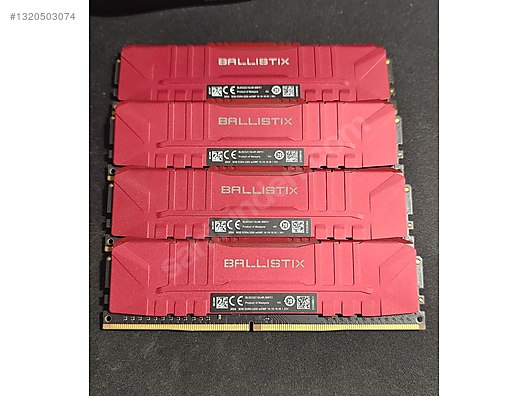 Ballistix Crucial 32GB (4x8GB) Kırmızı DDR4 3200MHz CL16 1.35V P