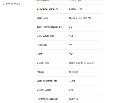 Intel Core i5 Turbox Oyuncu Masaüstü Bilgisayar