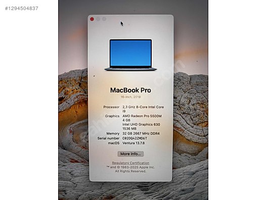 Apple Macbook / Apple MacBook Pro 16inç 9. Nesil Intel core i9