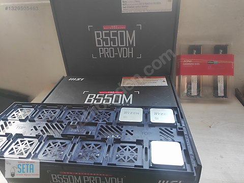 AMD Ryzen 7 5700X Sekiz Çekirdek+MSI B550M PRO-VDH+XPG 16GB 3200