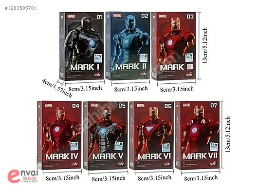 IRON MAN MARK 50 & JUPITAR 400% セット Orjinal Marvel İron Man MK1-MK7 1/12 Ölçek İron Man Figür Seti