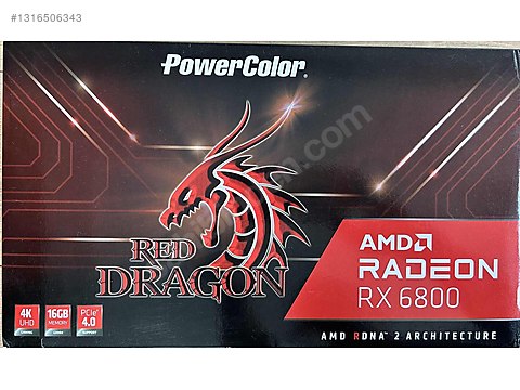 RX 6800 POWERCOLOR RED DRAGON 16 GB 256 bit Temiz RX6800