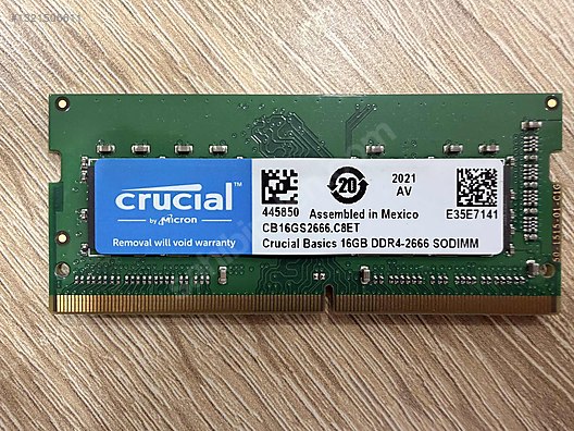 Crucial Micron 16 gb DDR4 2666MHz SODIMM sahibinden.comda - 1321506611