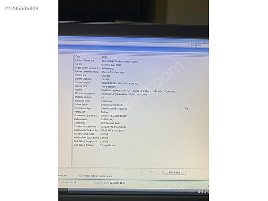 Casper Neo Masa Üstü Bilgisayar Kasası&Monitör sahibinden.comda ...