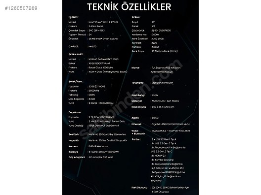 Erazer Oyuncu Laptop