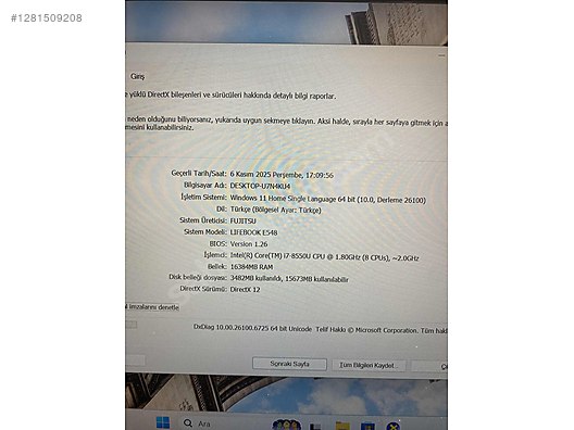 İkinci El ve Sıfır Alışveriş / Bilgisayar / Dizüstü (Notebook) / Laptop / Fujitsu Siemens
