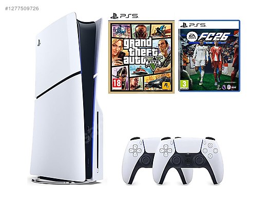 Resim Sony Playstation 5 Slim CD+2.KOL +Fc 25+GTA 5 SC TECHNOLOGY 