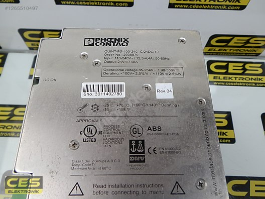 2938879 PHAENIX CONTACT 2938879 POWER SUPPLY - Programlayıcı - 1265510497