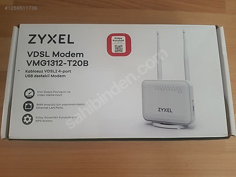 Zyxel VMG1312-T20B VDSL2 Kablosuz 4 Port Modem Sıfır, Hiç Kull