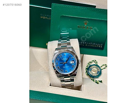 Rolex Rolex Datejust 41 126300 Roman Dial Blue Yeni Kart Kusursuz Full sahibinden da 1207516060