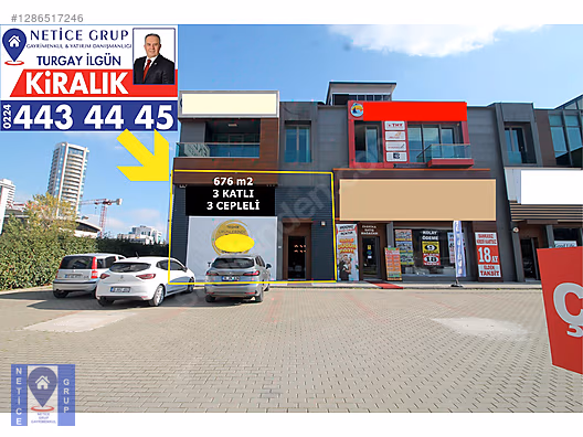 LEFKOŞE CAD.EKER İŞ MERKEZİNDE 3 CEPHE KÖŞE KONUM 3 KATLI 676m2 #1286517246