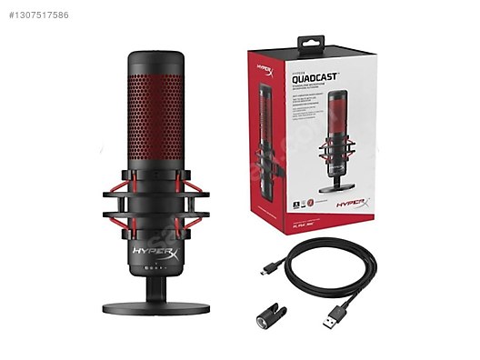 HyperX Quadcast Mikrofon Profesyonel Gaming HX-MICQC-BK Mikrofon