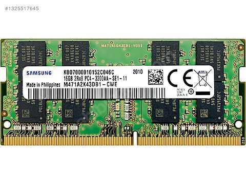 Samsung 16 GB DDR4 3200 MHz SODIMM PC4-25600 CL22 1.2 V sahibinden