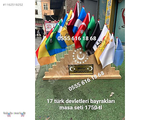 17 Türk Devletleri Bayraklari Masa Bayrak Seti Büyük Boy Sahibinden ...