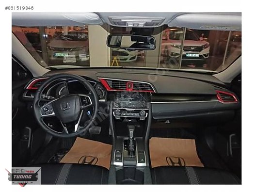 otomobil arazi araci ic aksesuar honda civic fc5 fk7 havalandirma menfez kaplama 3 parca kirmizi sahibinden comda 861519846