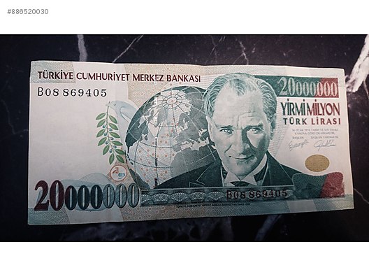 20 milyon luk banknot koleksiyonluk yerli kagit paralar sahibinden com da 886520030