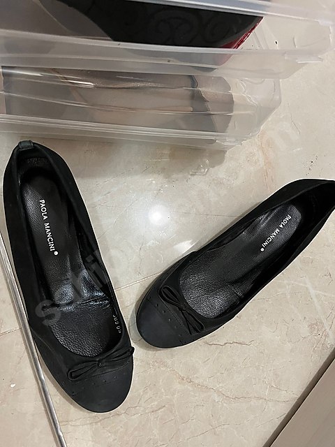 Siyah Süet Babet ..Dolgu topuklu