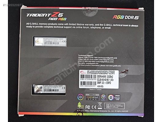 GSKILL 64 GB (2x32) NEO RGB DDR5 6000 MHZ CL30 SİYAH RAM