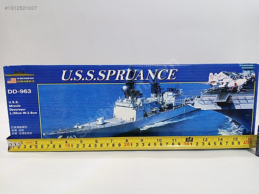 MSX2用 GUNSHIP ZHENGDEFU U.S.S.SPRUANCE PLASTİK SAVAŞ GEMİSİ MAKETİ MOTORLU