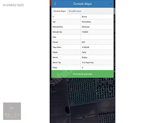RG DEN ORHANİYE KÖYÜN'DE ESKİ İZMİR YOLUNA CEPHE SATILIK ARAZİ #1206521625