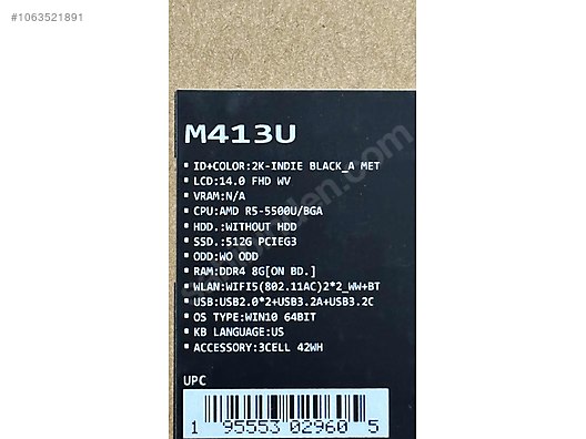 Asus Asus VivoBook 14 FHD IPS M413U Laptop Windows 11 Home