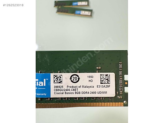 Crucial 8 GB DDR4 ram bellek 2400 Mhz sahibinden.comda - 1262523018