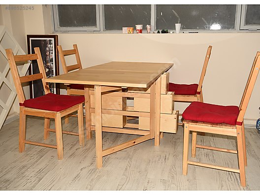 ikea norden yemek masasi 152x80 4 sandalyesi ikea masa fiyatlari ve yemek odasi mobilyalari sahibinden com da 886525245