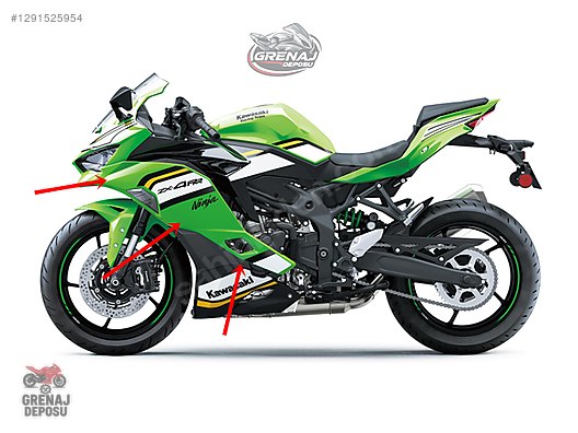りん　0922 Grenaj / KAWASAKİ NINJA ZX4RR 2025 SOL ORTA GRENAJ STİCKER DAHİL