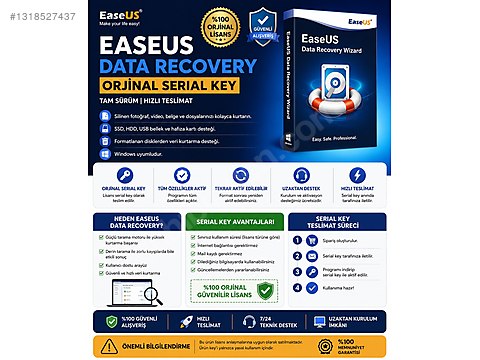 EASEUS DATA RECOVERY ORJİNAL SERIAL KEY | TAM SÜRÜM sahibinden.comda ...
