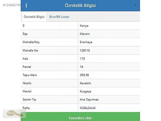MERAM ERENKAYADA 358 M2 MÜSTAKİL TAPULU SATILIK BAHÇE #1246527461