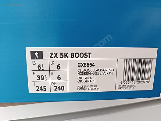 Adidas ZX 5K Boost Siyah 39.5 Numara Sıfır, Kutulu - Spor Ayakkabı