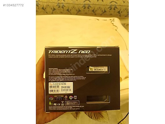 Sıfır Kutuda G.Skill Trident Z Neo RGB (2x8GB) 3600MHz DDR4 RAM on