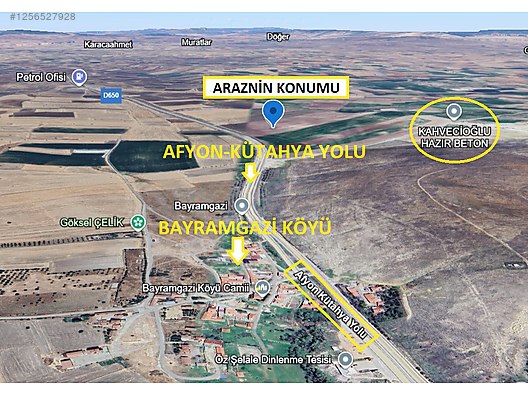 YATIRIM BÖLGESİ AFYON-KÜTAHYA YOLU'NA SIFIR 2 AYRI PARSEL ARAZİ