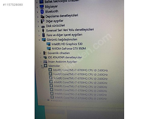 SIFIR G B ASUS GAM NG 7 6700HQ 16GBRAM 4GB GTX950M lan ve