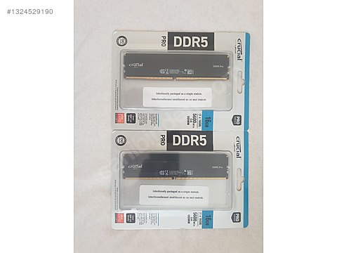 【開封済・中古】crucial DDR5 Pro 32GB (2x16GB) CRUCIAL DDR5 PR0 32GB (2x16GB) 5600MHZ I CL46 sahibinden.comda